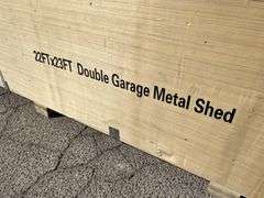 UNUSED 23FT x 22FT Double Garage Metal Shed