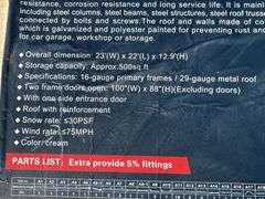 UNUSED 23FT x 22FT Double Garage Metal Shed