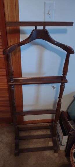 Vintage Mid Century Wood Valet Stand