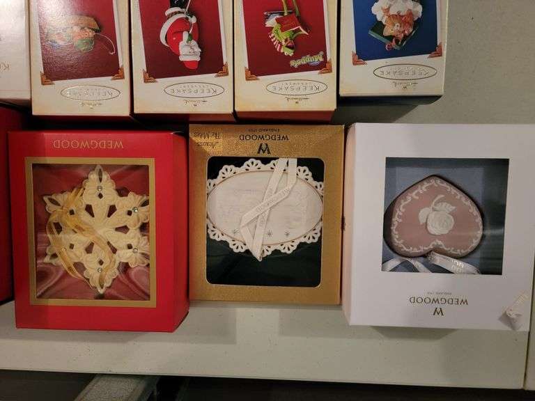 Collection of Hallmark, Wedgewood, and more Christmas ornaments