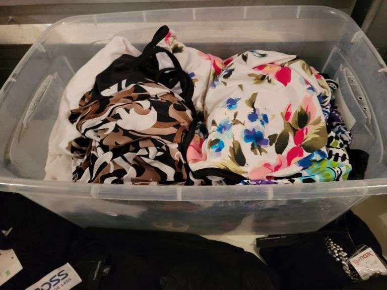 Two Totes of Women's Clothes, Some New with Tags