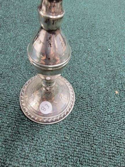 1344 grams Sterling Silver Candle Holders Weighted