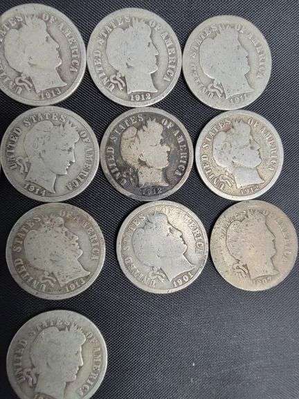 18 Silver Dimes and 3 40% Silver Half Dollars