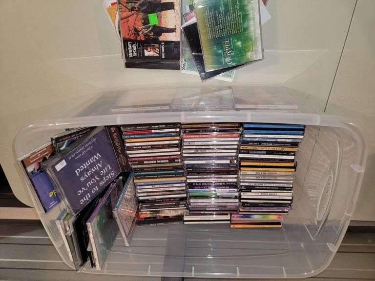 Plastic Tote Containing Music Cd's