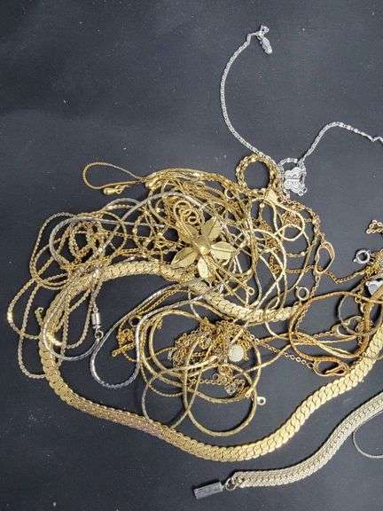 Lot of Gold and Silver Colored Jewelry