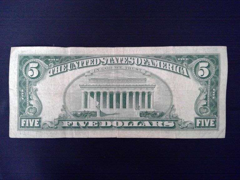 2  1963 Red Seal $5 Bills