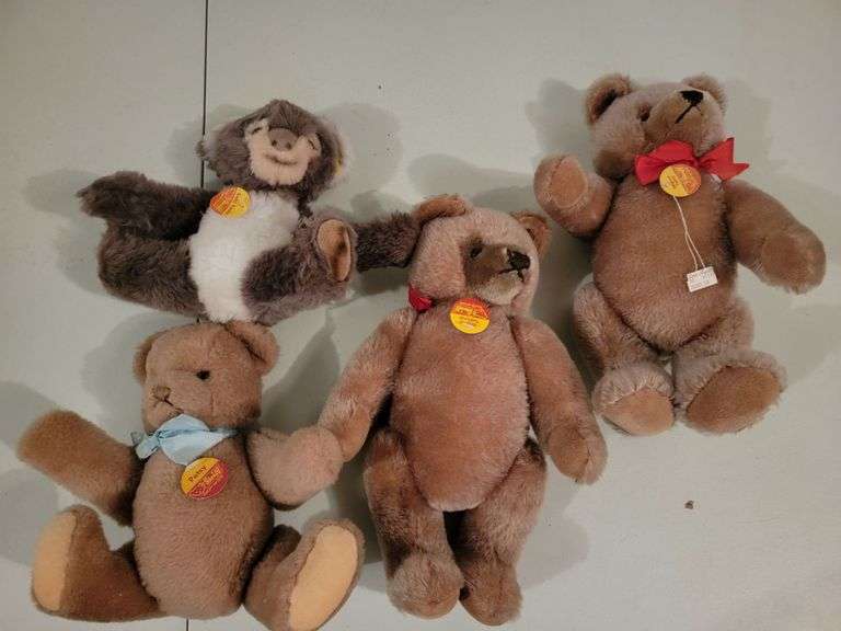 3 Authentic Vintage Steiff Bears and 1 Koala