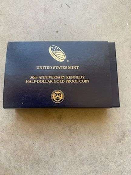 50th Anniversary Kennedy Half Dollar Gold Proof Coin NO Buyers Premium or Tax