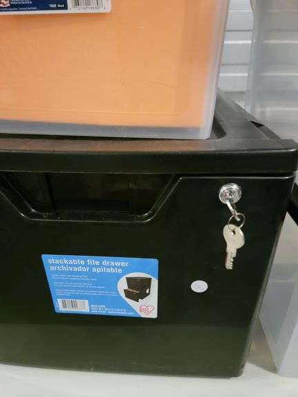 Lockable File Tote plus 3 plastic file totes