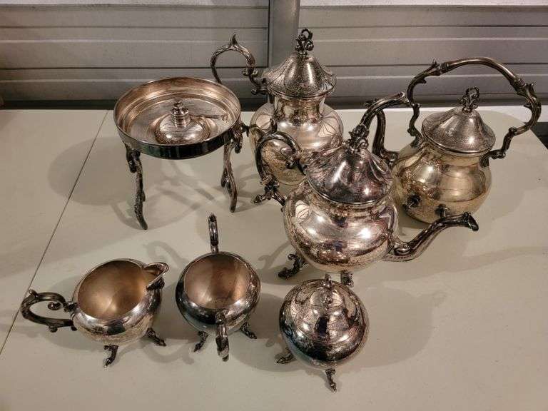 Silver on Copper Tea Set