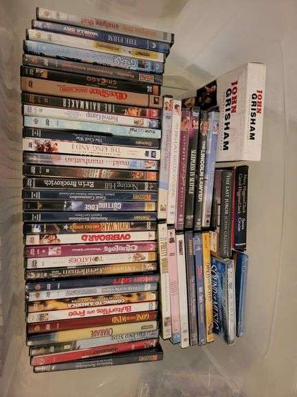 Plastic Tote of DVD's, Some unopened