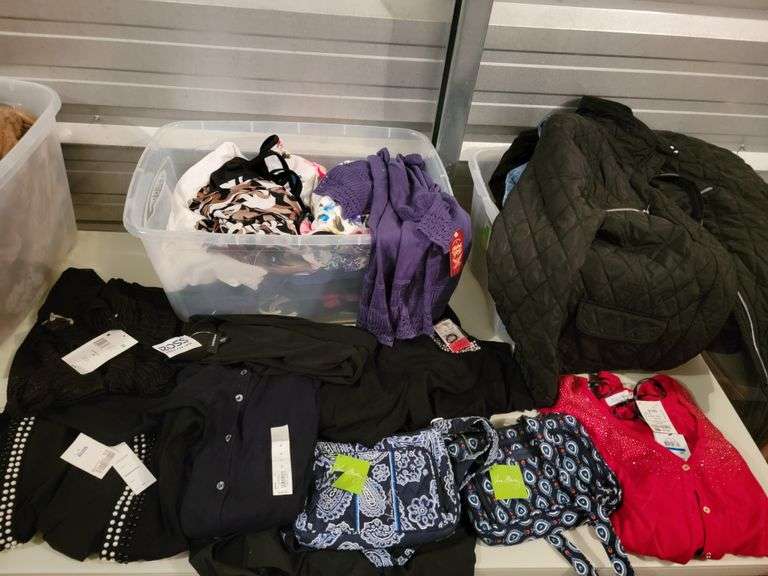 Two Totes of Women's Clothes, Some New with Tags