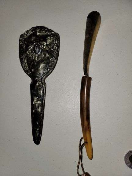 Vintage shoe horn, brush, hand mixer and more