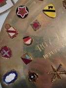 Richard Nixon button, military patch, military presentation piece