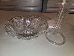 Cut glass Pitcher, Bowl, Dual bud vase