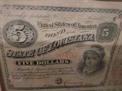 Bond of the State of Louisiana April 10, 1890