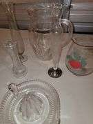 Juicer, 2 Glass Pitchers, Flower Vases