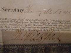 Wilmington Manchester Railroad Company First Preferred Mortgage Bond  May 7, 1866