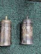 Candle Holders from Italy, Silver Plated Salt and Pepper Shakers