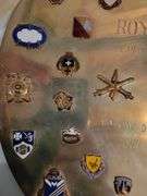 Richard Nixon button, military patch, military presentation piece