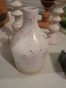 Lot containing candle holders, vase and mirror