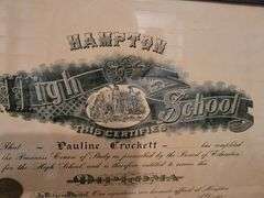 June 8m, 1921 Hampton High School Diploma