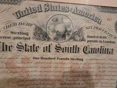 Sterling Funded Debt, the State of South Carolina, April 1, 1871