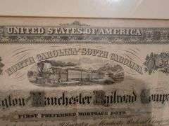 Wilmington Manchester Railroad Company First Preferred Mortgage Bond  May 7, 1866