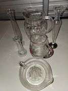 Juicer, 2 Glass Pitchers, Flower Vases