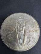 SILVER 1978 Mexican 100 Pesos coin, Morelos Coin