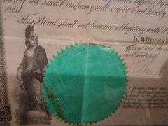 Wilmington Manchester Railroad Company First Preferred Mortgage Bond  May 7, 1866