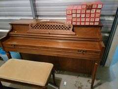 Kimball Consolette Console Player Piano with music and bench