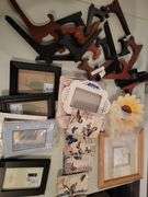 Small wooden display easels and picture frames