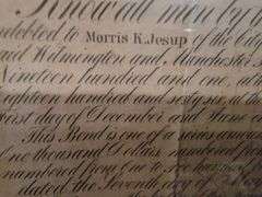 Wilmington Manchester Railroad Company First Preferred Mortgage Bond  May 7, 1866