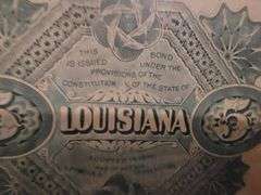Bond of the State of Louisiana April 10, 1890