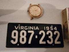 Antique Apple Corer, VA Motorcycle license plate, 18k gold plated paper clips and more