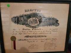 June 8m, 1921 Hampton High School Diploma