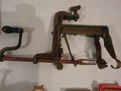 Antique Apple Corer, VA Motorcycle license plate, 18k gold plated paper clips and more