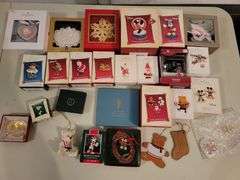 Collection of Hallmark, Wedgewood, and more Christmas ornaments