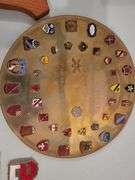 Richard Nixon button, military patch, military presentation piece