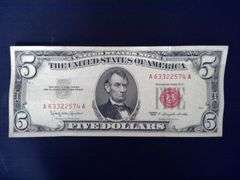 2  1963 Red Seal $5 Bills