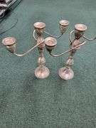 1344 grams Sterling Silver Candle Holders Weighted