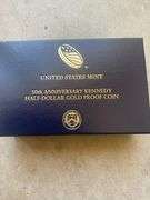 50th Anniversary Kennedy Half Dollar Gold Proof Coin NO Buyers Premium or Tax