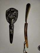 Vintage shoe horn, brush, hand mixer and more