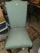 Mint Green Upholstered High Back Chair