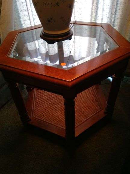 Glass Top End Table