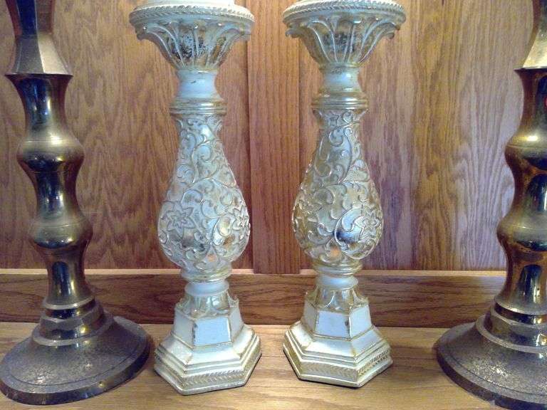 2 Brass Candlestick Holders and more