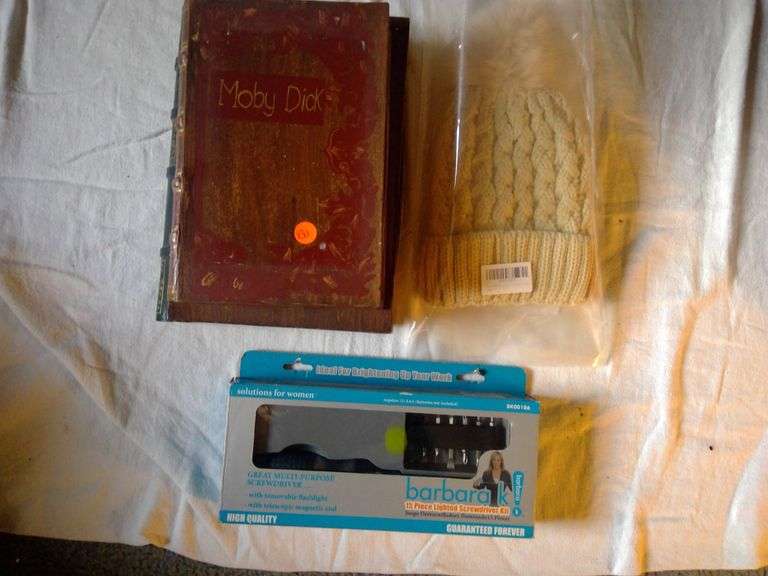 Lighted Screwdriver Kit, Book Storage Box, New Knit Hat