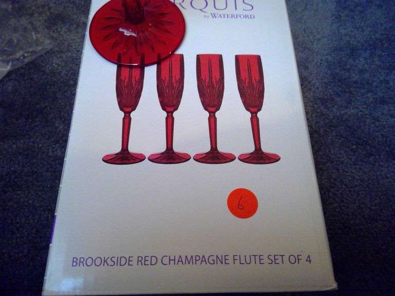 Marquis by Waterford Brookside Red Champagne Flute set of 4