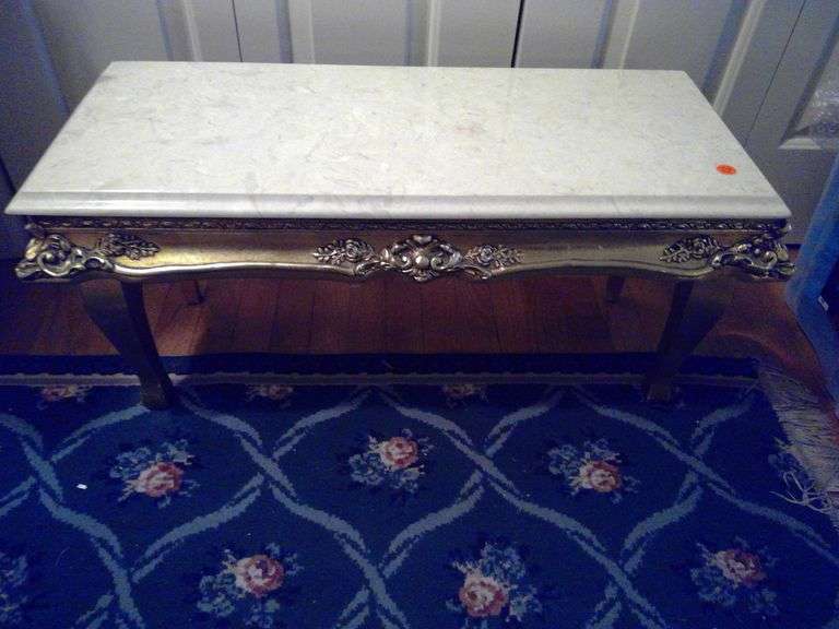 Marble Top Entry Way Bench
